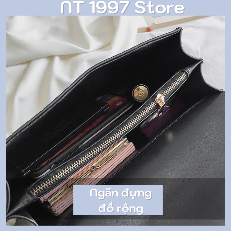 Túi sách nữ đeo chéo kẹp nách thời trang mini dây xích