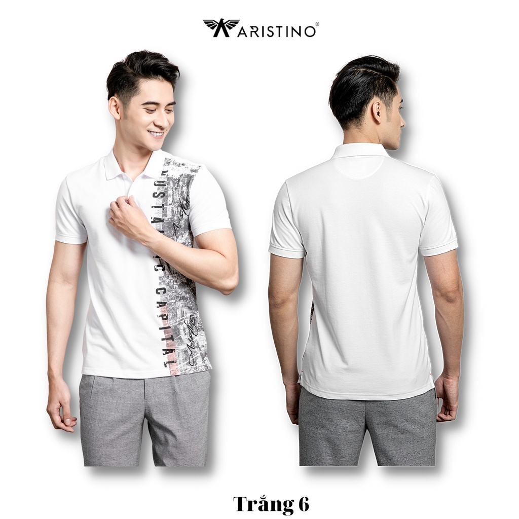 Áo Polo, Thun Nam ARISTINO Cao Cấp, Có Cổ, In Khắc Họa Phố Cổ Hà Nội - APS064S1