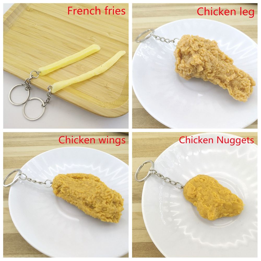 Móc khóa hình đùi gà/ khoai tây chiên dễ thương đáng yêu