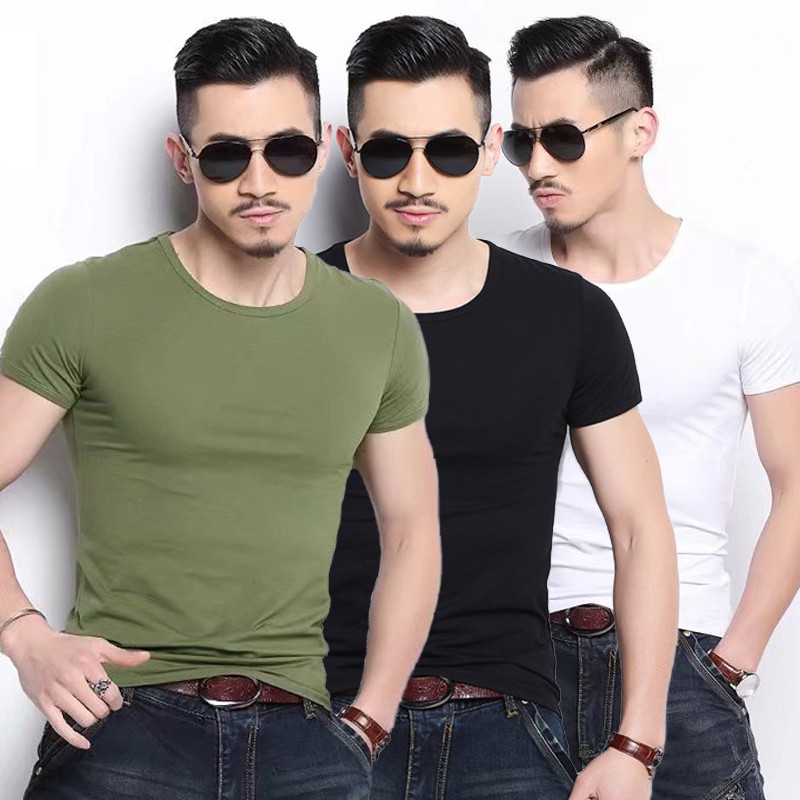 Áo Thun Nam Cổ Tròn Ngắn Tay 7 Màu Cỡ M-5Xl Độ đàn hồi cao