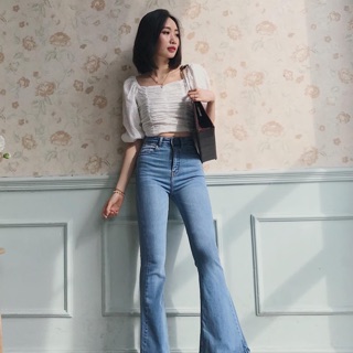 Quần loe lưng cao dáng dài siêu sang