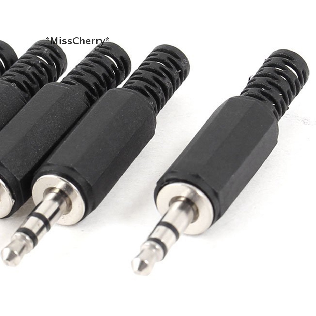 Set 5 Đầu Nối Jack Cắm Tai Nghe LX1 3.5mm Bằng Nhựa Màu Đen