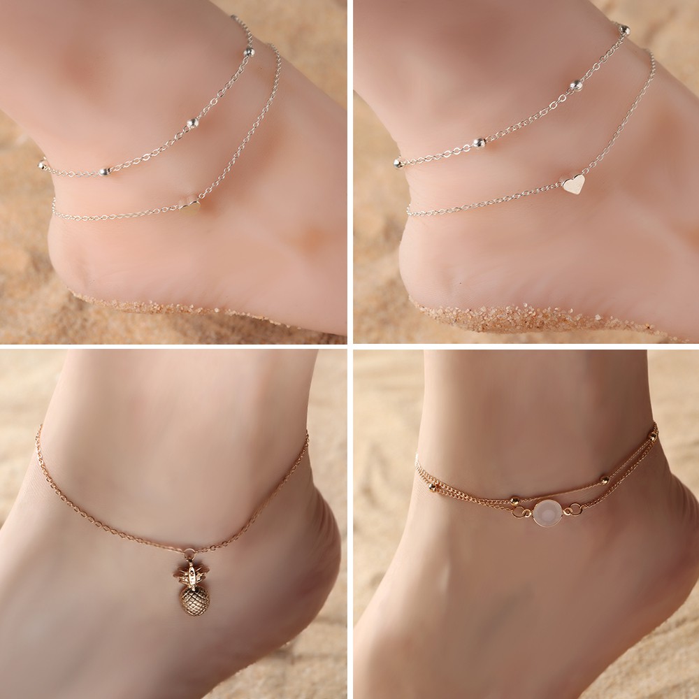 Lắc Chân Xỏ Hạt Phối Mặt Hình Quả Dứa Phong Cách Boho Thời Trang Mùa Hè Cho Nữ | BigBuy360 - bigbuy360.vn