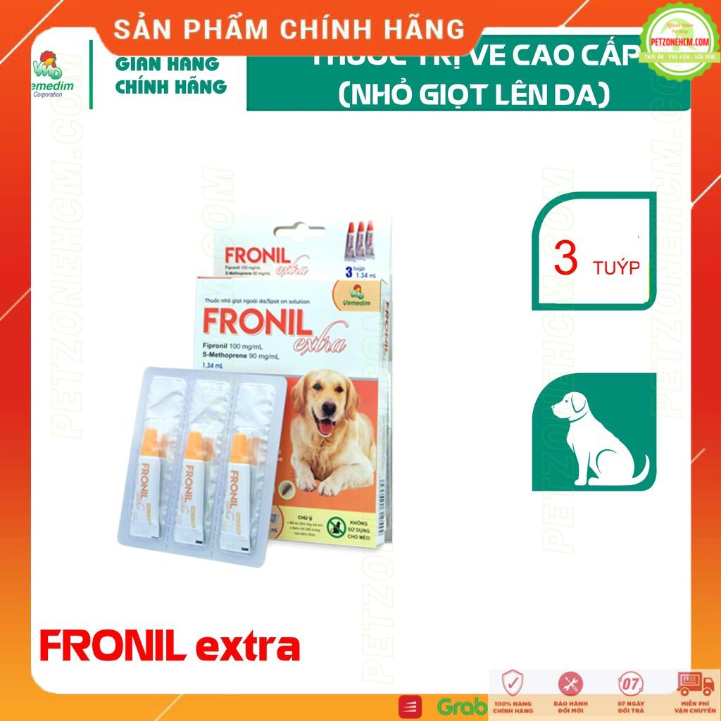 Nhỏ gáy Fronil-extra 10-20kg [ FREESHIP ] Vemedim diệt ve,rận cao cấp cho chó từ 10kg-20kg, hộp 3 tuýp 1.34ml (nhãn cam)