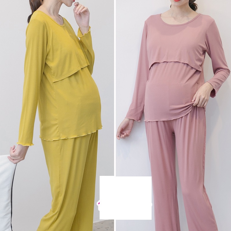 Bộ Đồ Bầu Và Sau Sinh Cho Con Bú Modal Siêu Mềm Mịn có sẵn lót ngực tiện lợi cho mẹ bầu và sau sinh