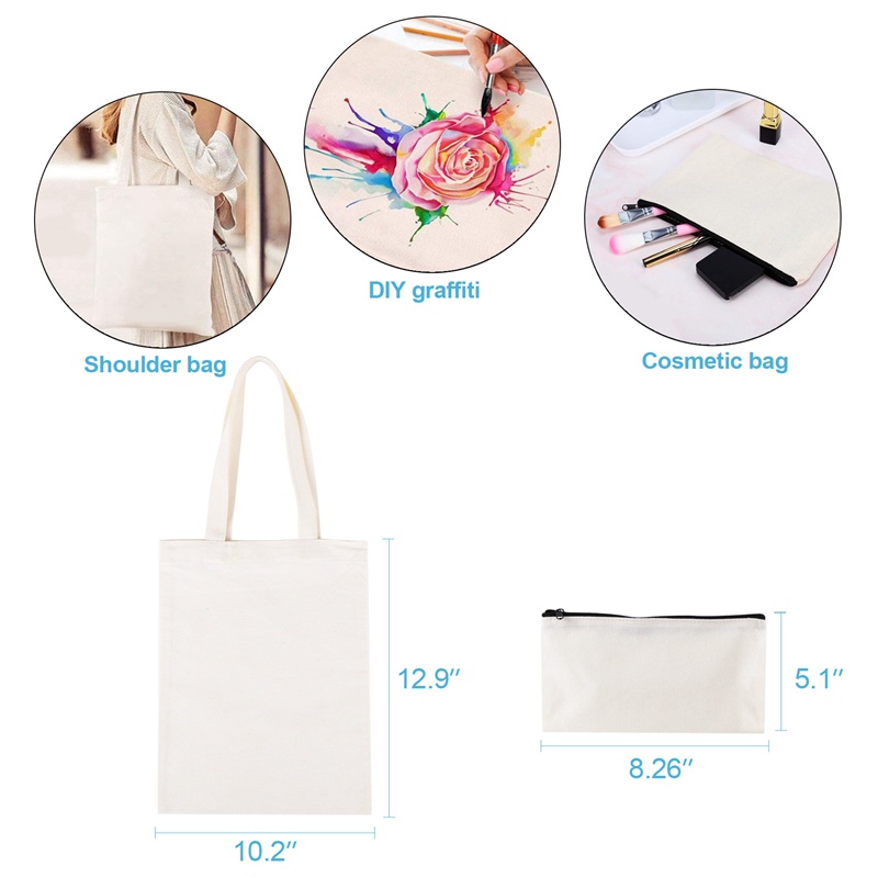 Túi Đựng Bút / Đồ Trang Điểm Bằng Vải Canvas Có Dây Kéo Có Thể Tái Sử Dụng DIY