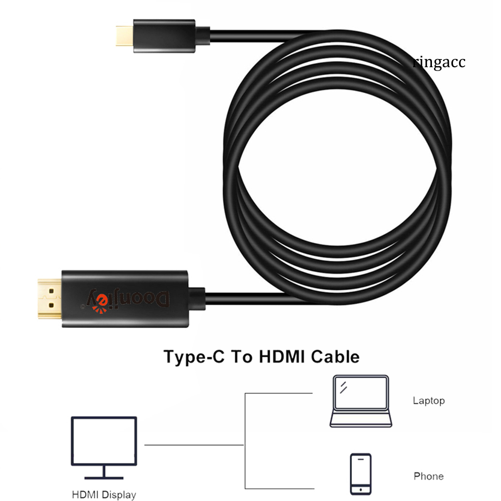 Cáp Chuyển Đổi Từ Usb Type C Sang Hdmi-Compatible 1080p Hd Tv 4k Dài 1m Cho Samsung Android