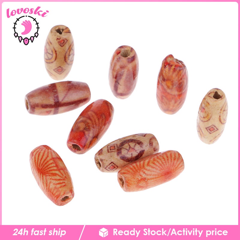 Set 50 Hạt Gỗ 15mm Làm Trang Sức Phong Cách Châu Âu