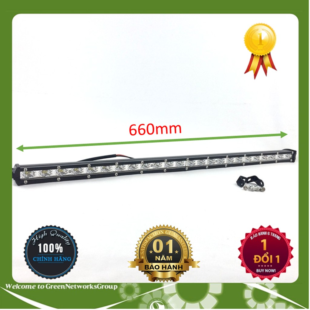 Đèn pha led bar 30 bóng dài 80 cm dành cho ôtô ánh sáng trắng chính hãng Greennetworks