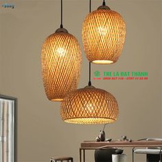 Đèn mây tre đan cao cấp, bộ lồng mây tre