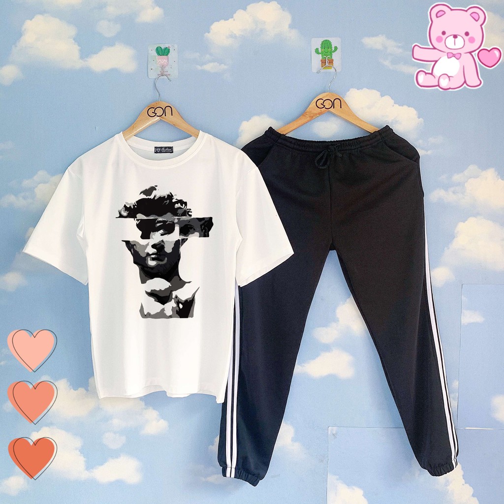 [COMBO TIẾT KIỆM] Set áo thun tay lửng quần kẻ 3 sọc, quần unisex 2 sọc C78 | BigBuy360 - bigbuy360.vn