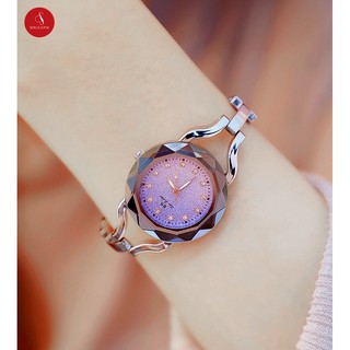 Đồng hồ nữ Bee Sister 1545 cao cấp 30mm (Tím/ Vàng hồng) + Tặng hộp đựng đồng hồ thời trang & Pin