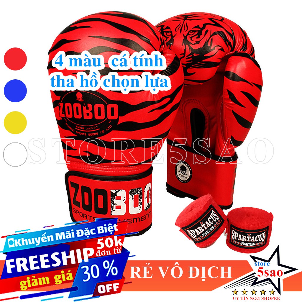Găng tay boxing Zooboo loại tốt ⚡FREESHIP⚡ Găng tay đấm bốc giá rẻ