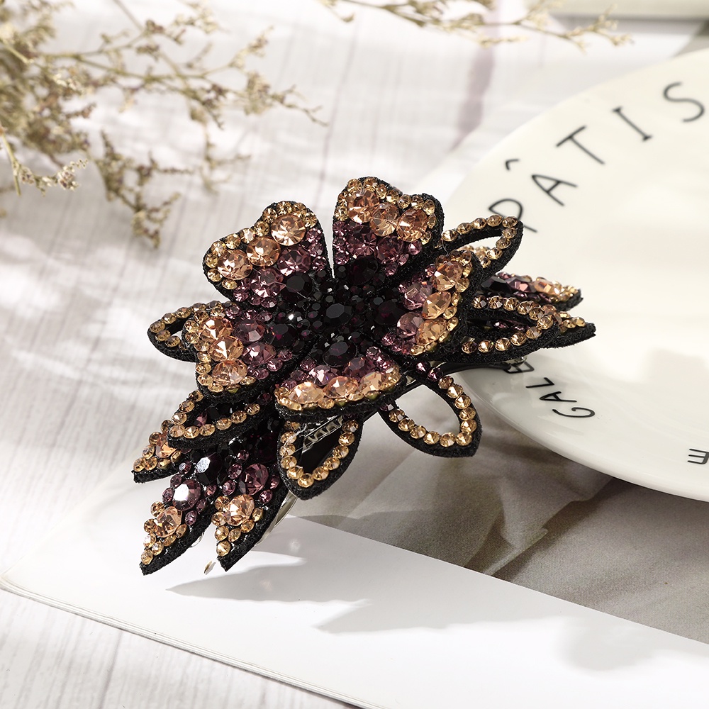 Haimeikang Phụ nữ Rhinestone Kẹp tóc Kẹp Tóc đuôi ngựa Kẹp tóc Cô gái Hoa Phụ kiện tóc