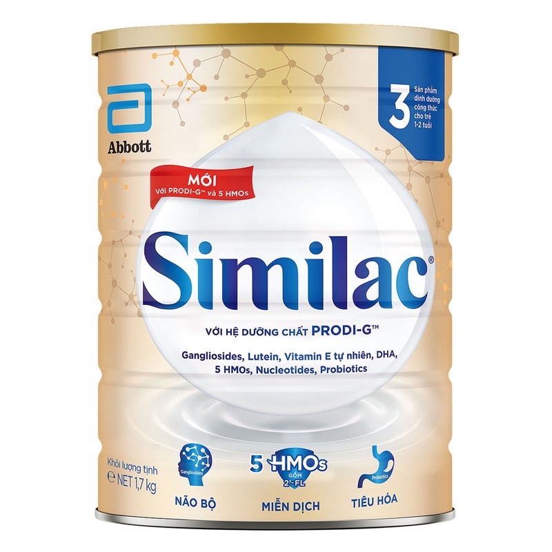 Sữa bột Similac IQ Plus 3 HMO 1.7kg (Mẫu Mới 5G )