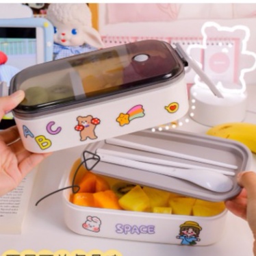 Hộp đựng cơm văn phòng , Hộp đựng cơm 2 tầng loại đẹp siêu cute