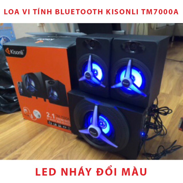 Loa vi tính bluetooth Kisonli TM7000A - thiết kế 2.1, công suất 25w, đèn led RGB - Bibitechs