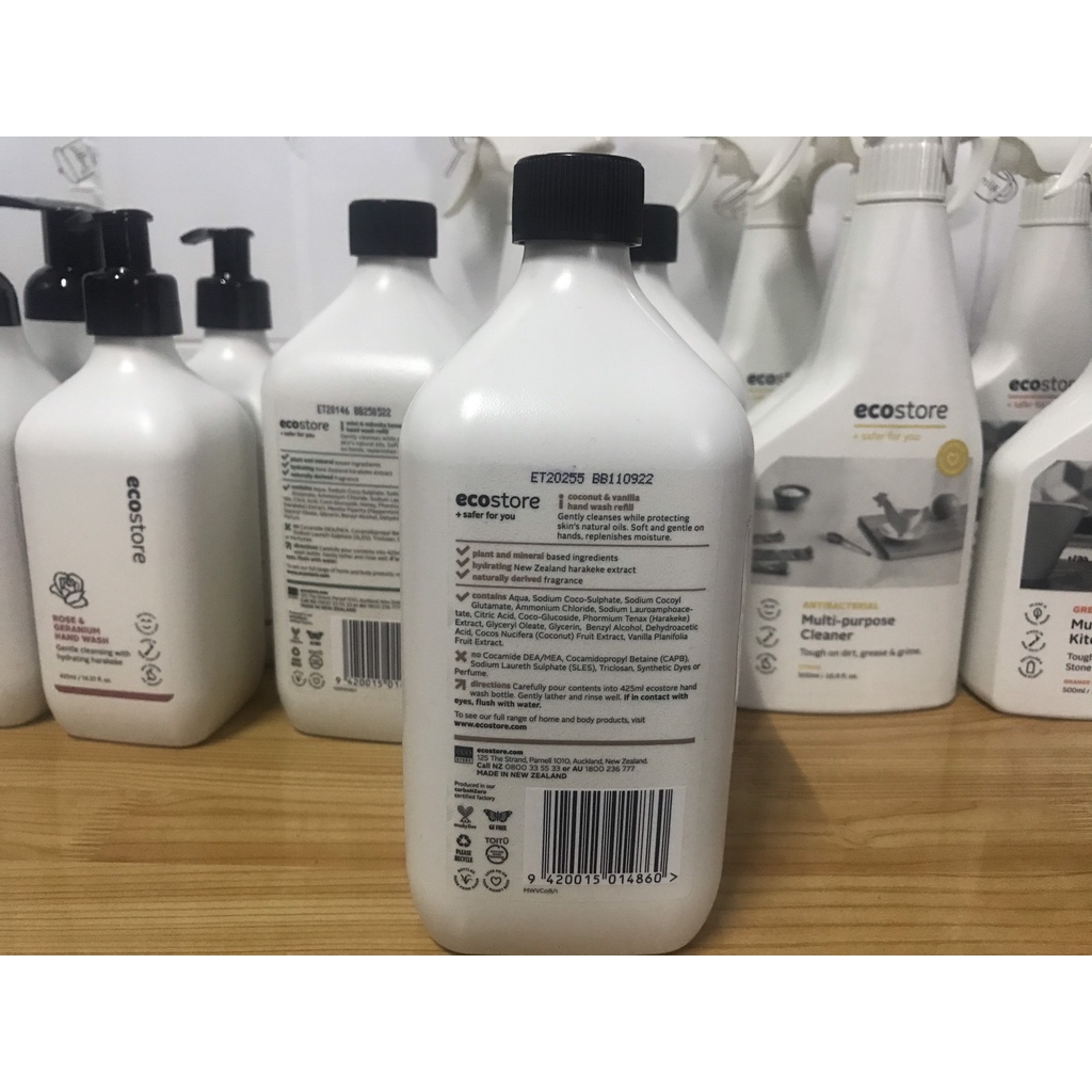 Nước rửa tay hương bạc hà và mật ong Manuka gốc thực vật Ecostore Refill - New Zealand