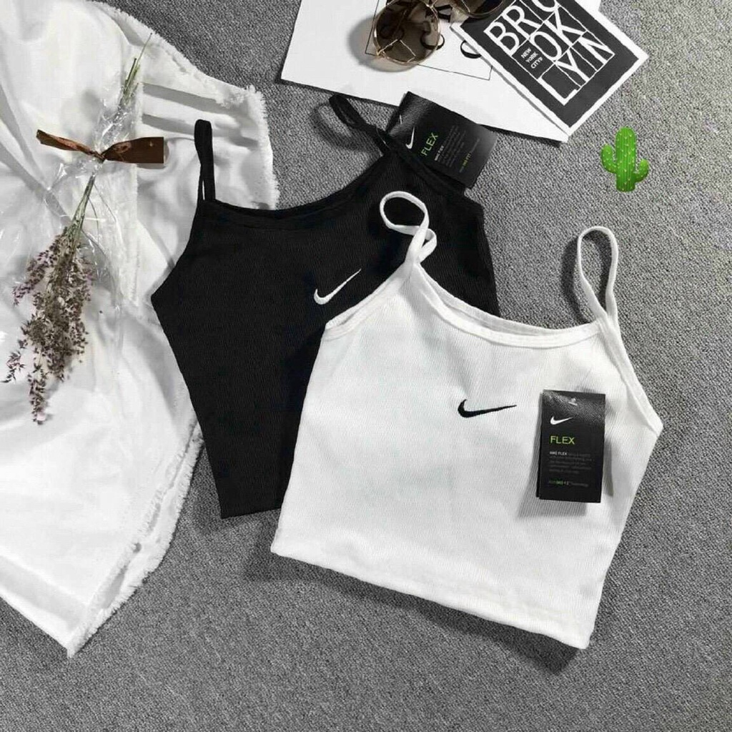 Áo 2 dây croptop thêu hình dấu móc trước ngực cực xinh , chất thun bozip mềm mịn