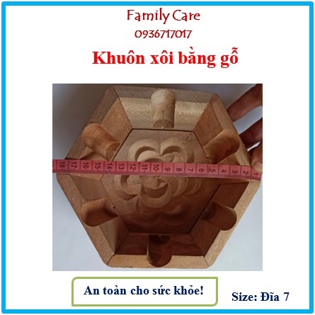 KHUÔN XÔI GỖ HÌNH HOA HỒNG  SIZE TO- Đĩa 7-  an toàn sức khỏe