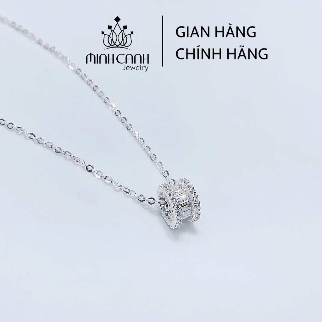 Dây Chuyền Bạc Nữ Minh Canh Jewelry Hình Bánh Xe Tròn Đính Đá