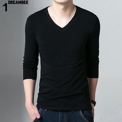 Áo Thun Dài Tay Cổ Tim Phong Cách Trẻ Trung Dành Cho Nam | BigBuy360 - bigbuy360.vn