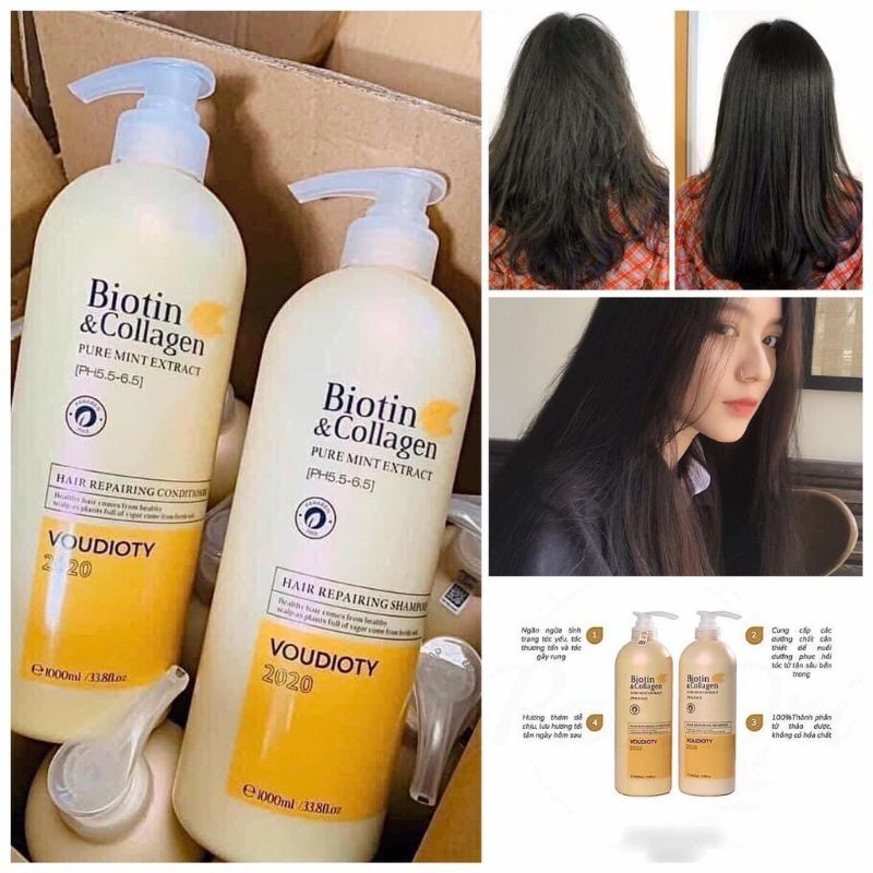 BỘ GỘI XẢ BIOTIN❤freeship❤DẦU GỘI BIOTIN PHỤC HỒI HƯ TỔN CHO TÓC 1000ML