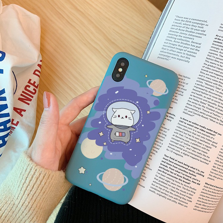 Ốp lưng iphone Mèo Không Gian TPU trơn dẻo mềm 5/5s/6/6plus/6s/6splus/7/7plus/8/8plus/x/xr/xs/11/12/pro/max/plus/promax | BigBuy360 - bigbuy360.vn