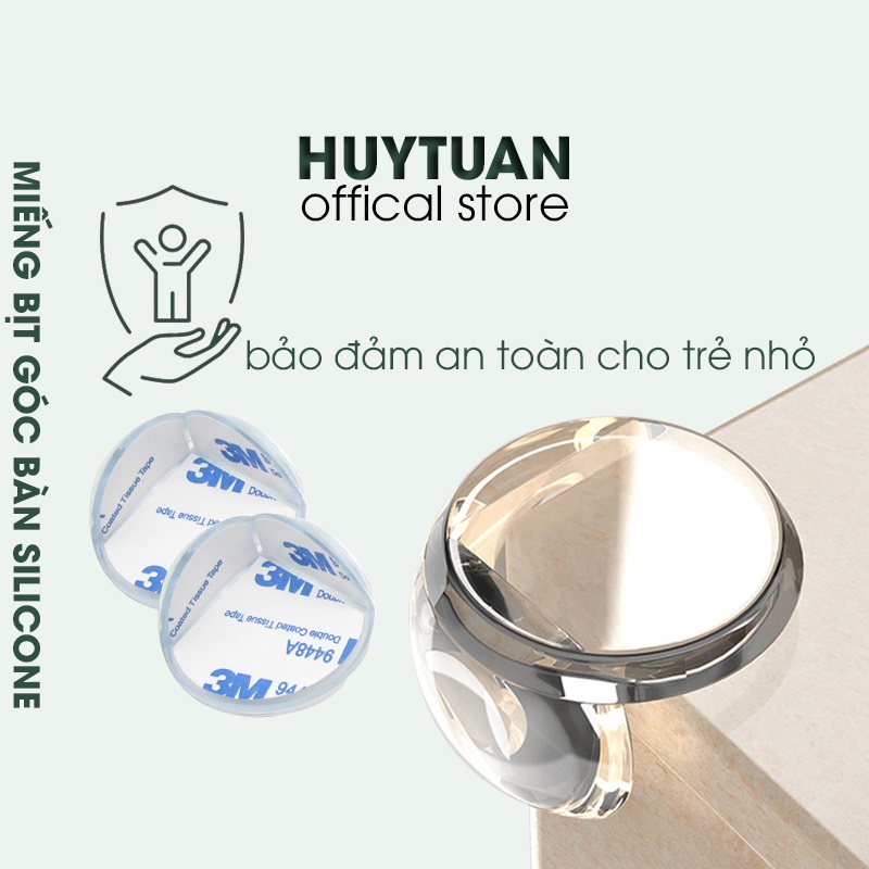 Bịt góc bàn, bọc cạnh bàn kính, cạnh tủ vuông bằng silicon an toàn cho bé