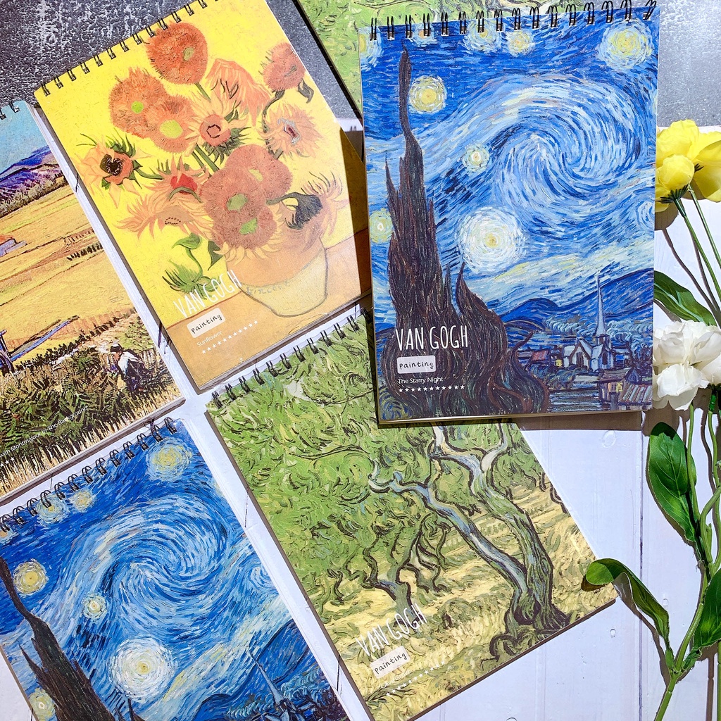 Sketchbook Van Gogh Series- Vẽ Ký Họa - Sổ Vẽ Phác Thảo Chì Gáy Lò Xo A4