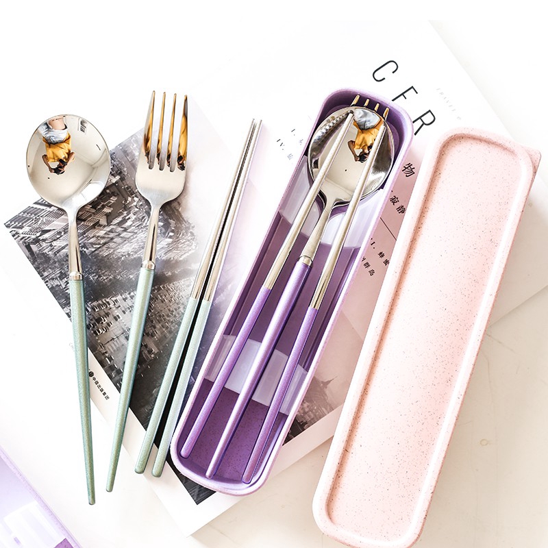 SWEEJAR Bộ Muỗng Đũa Nĩa Bằng Thép Không Gỉ 304 Tiện Dụng Đa Năng