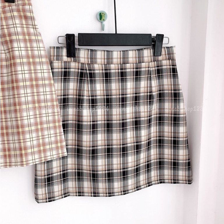 Chân Váy Chữ A Caro Ulzzang Mã CV7886 (ẢNH THẬT)