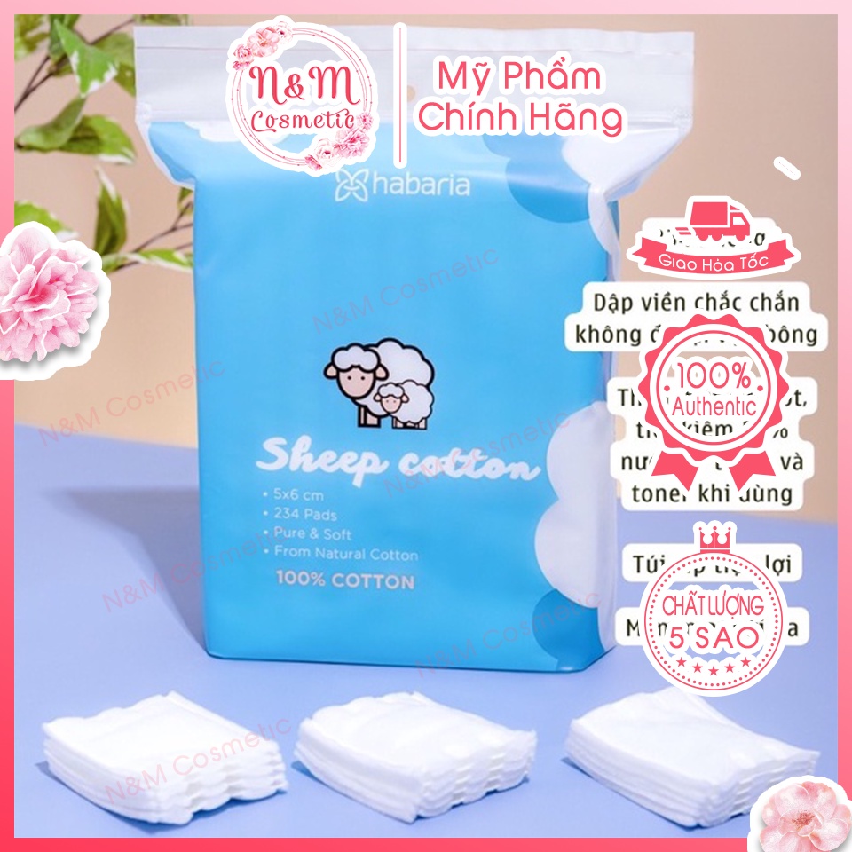 Bông Tẩy Trang Cừu Habaria 234 miếng TQ
