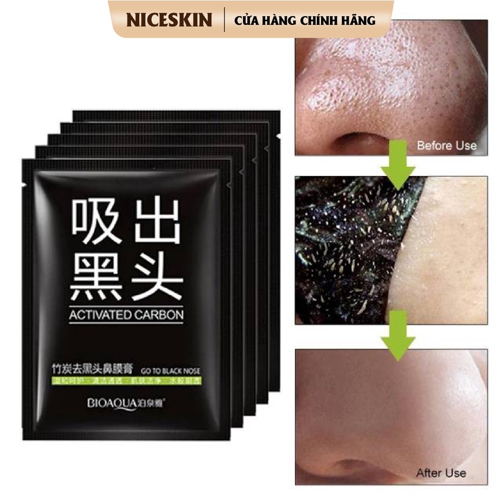 Mặt nạ giúp lột mụn đầu đen Bioaqua chiết xuất than tre hoạt tính 6g - 100% chính hãng | BigBuy360 - bigbuy360.vn