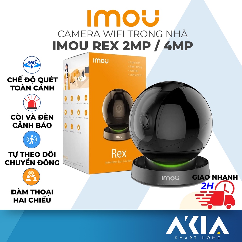 Camera imou REX bản 2MP và 4MP, quét nhanh toàn cảnh xoay 360 độ, nhận diện người, quay có màu ban đêm