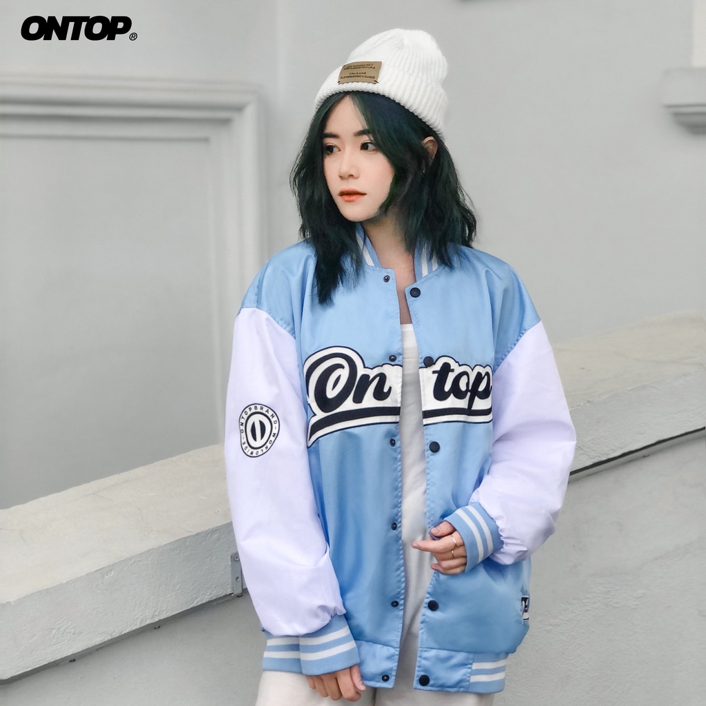 Áo khoác Varsity Local brand ONTOP - Varsity Jacket 90 xanh dương