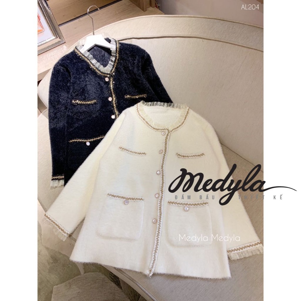 MEDYLA - Áo khoác lông mịn phối bèo siêu sang - AL204 | BigBuy360 - bigbuy360.vn