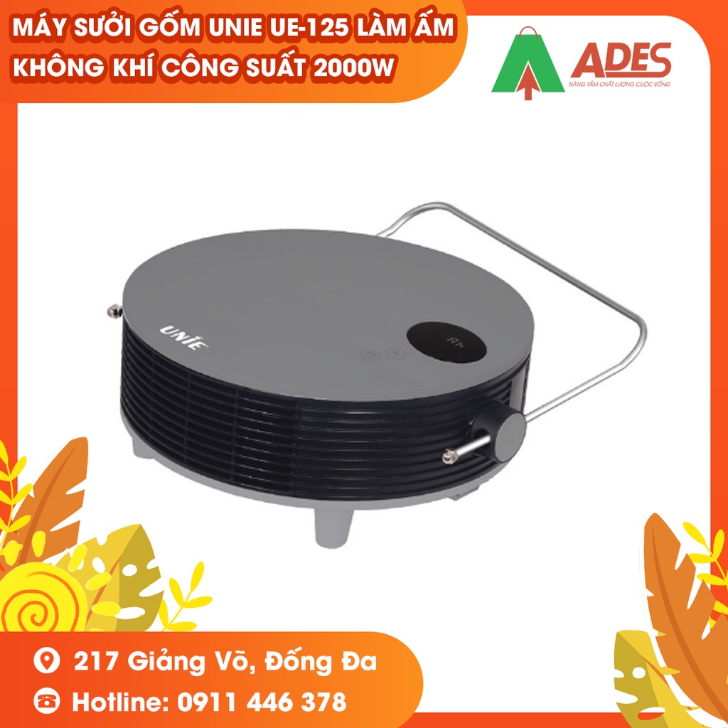 [Mã 154ELSALE2 giảm 7% đơn 300K] Máy sưởi gốm UNIE UE-125 làm ấm không khí công suất 2000W - NEW HOT 2022