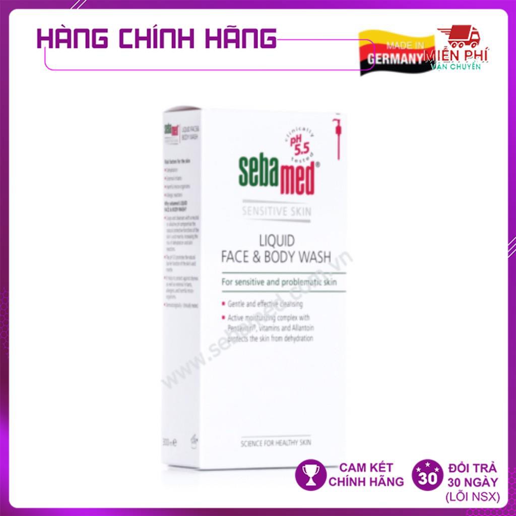 2IN1 - SỮA RỬA MẶT & TOÀN THÂN DA NHẠY CẢM SEBAMED pH5.5 - ĐỨC - 300ML/1000ML(SEBAMED LIQUID FACE & BODY WASH)