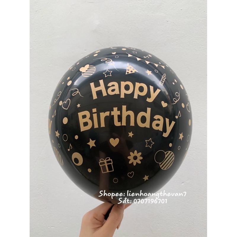 Bóng trong in chữ HPBD (Happy birthday) trang trí tiệc sinh nhật