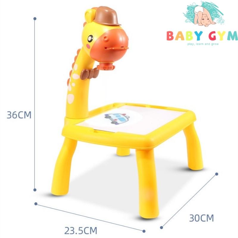 Bàn vẽ thông minh cho bé, Bàn vẽ có đèn chiếu sáng cho bé học vẽ, có nhạc, tặng kèm pin - BABYGYM