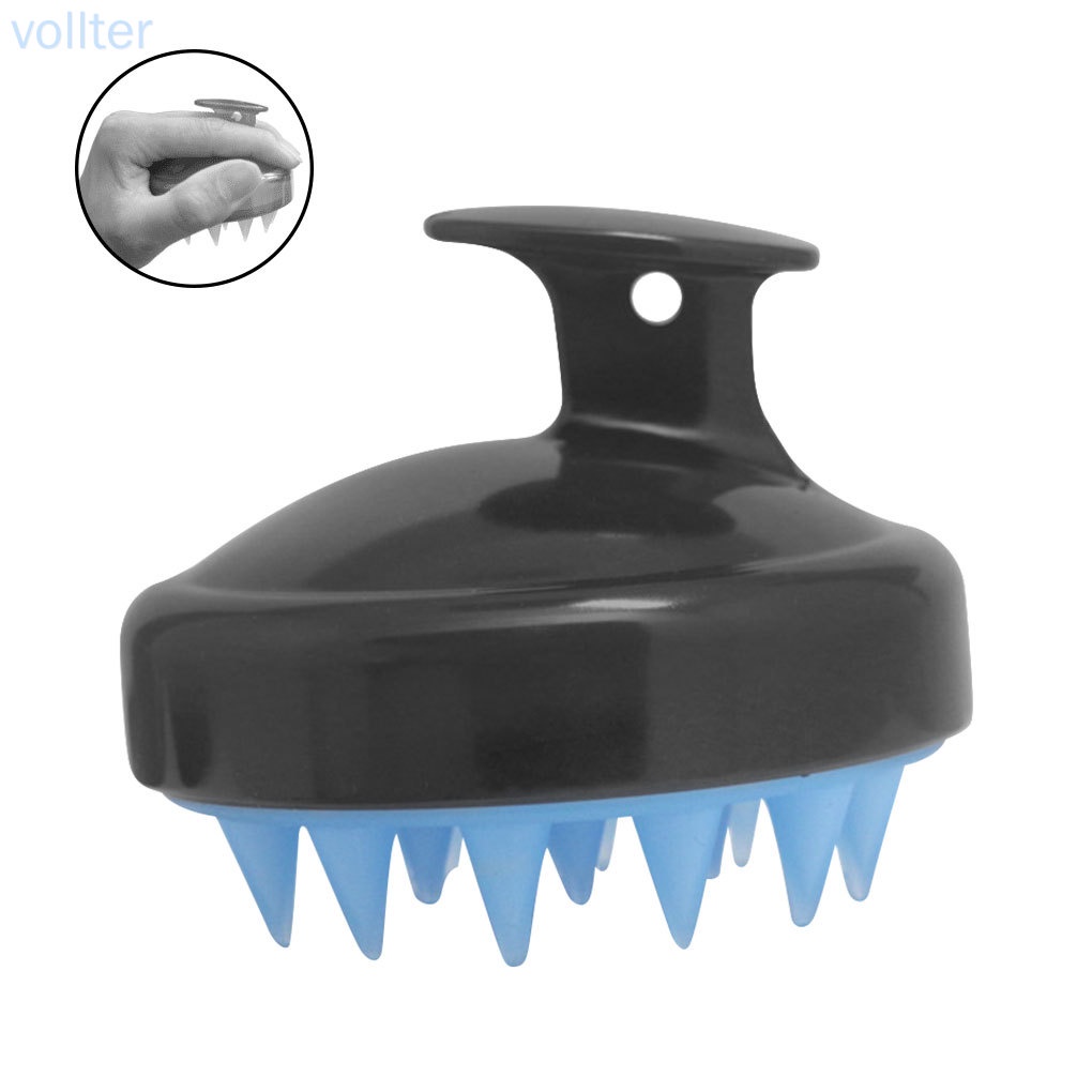[Hàng mới về] Lược Chải Tóc Mát Xa Da Đầu Bằng Silicon Mềm Màu Đen