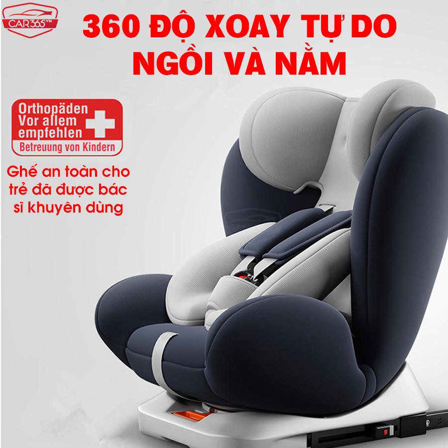 Ghế ngồi ô tô an toàn trên xe hơi cho bé chuẩn ISOFIX xoay 360 độ linh hoạt - Êm ái, thoải mái, an toàn - CAR46