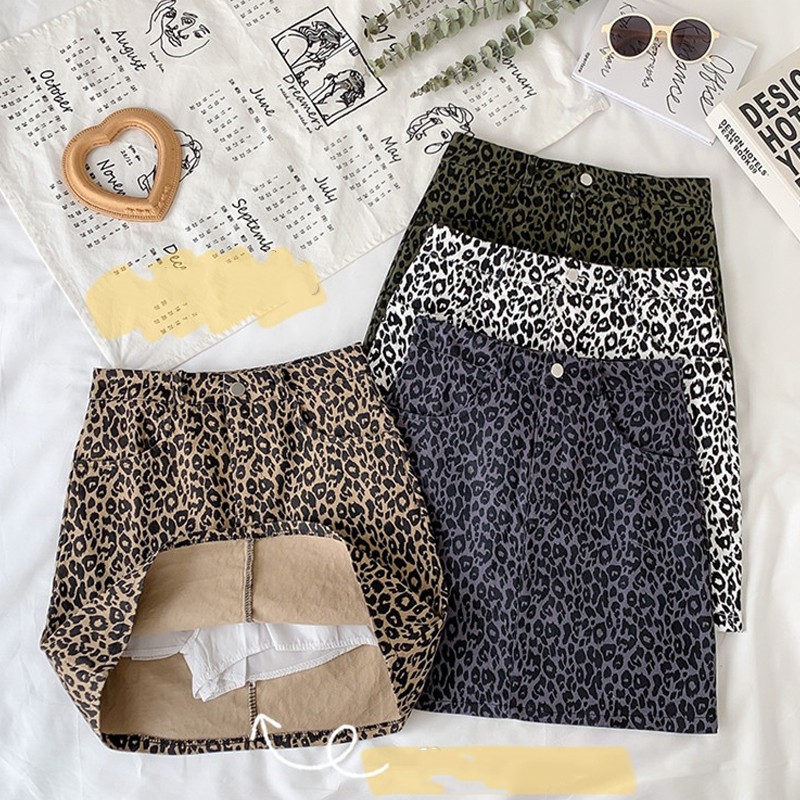 [ Mã FADIRECT20 giảm 20K đơn 150K] (Cv500) chân váy da beo báo hổ 4 màu size S đến XL