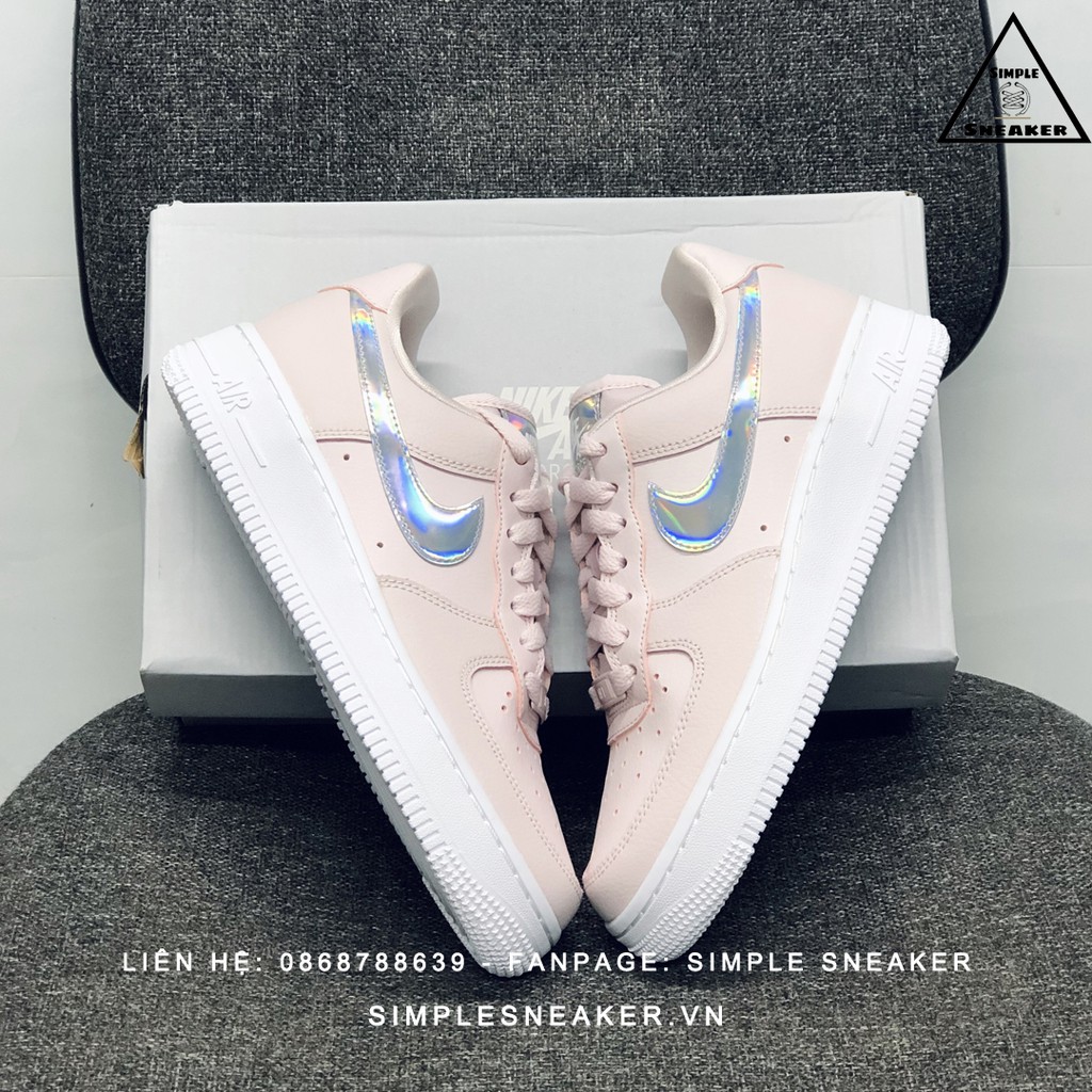 Giày Nike Air Force 1 FREESHIP Giày Nike AF1 Nữ Auth - Air Force 1 Pink Swoosh Hologram Chính Hãng