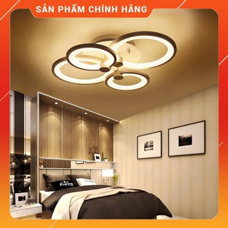 Đèn Ốp Trần 4 Vòng Tròn, Đèn Trần Trang Trí Phòng Khách, Phòng Ngủ, Trần Thạch Cao 3 Chế Độ Sáng V4