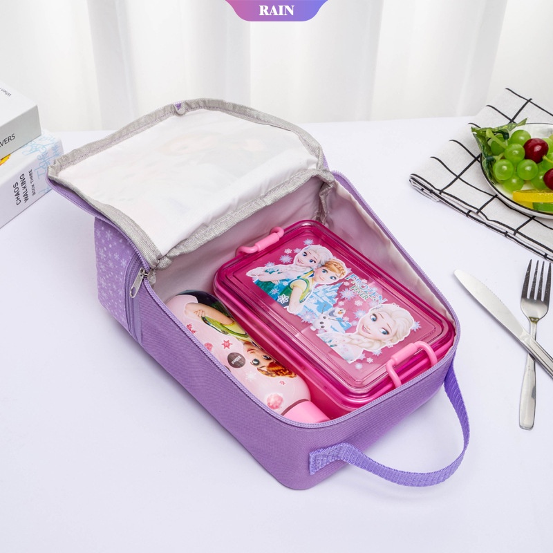 Túi Đựng Hộp Cơm Trưa Hai Lớp Di Động 25Cm In Họa Tiết Hoạt Hình My Melody Hello Kitty Pikachu Hai Sao Có Khóa Kéo