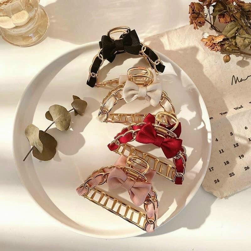 Kẹp tóc Hàn Quốc cặp tóc càng cua kim loại kẹp tóc nơ siêu sang chảnh xinh xắn thời trang cho nữ hottrend Aikimo KD2