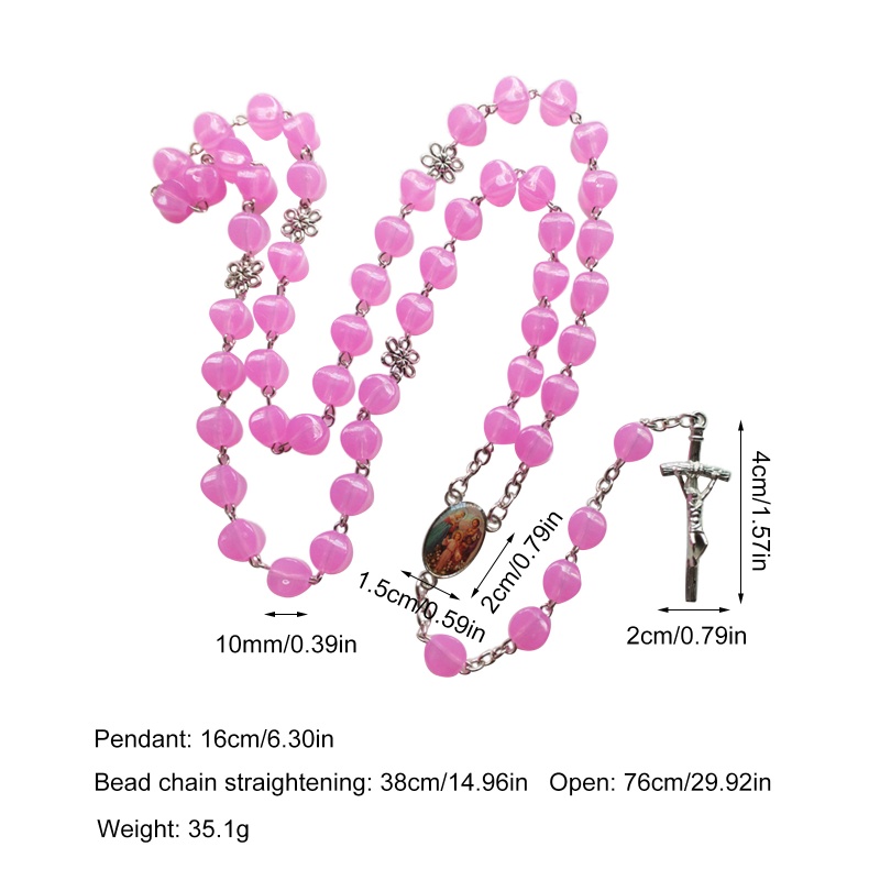 Chuỗi Hạt Đeo Cổ Bằng Thủy Tinh Hình Chữ Thập Thời Trang