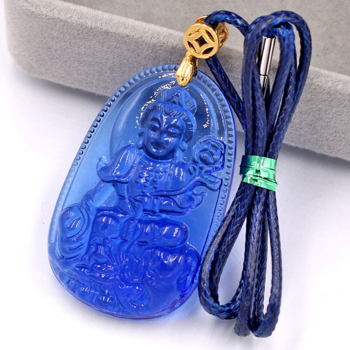 Vòng cổ Phổ hiền bồ tát xanh 5 cm DXDFXDN2 - Mặt Phật Size lớn - Hộ mệnh tuổi Thìn, Tỵ